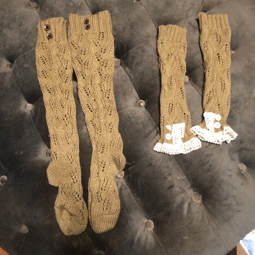 Tan handless gloves